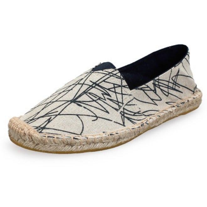 Linen Slip-On Fisherman Shoes for Men and Women - Breathable Woven Casual Canvas Shoes, Round Toe, Flat Heel, Unisex, Spring Summer Fall