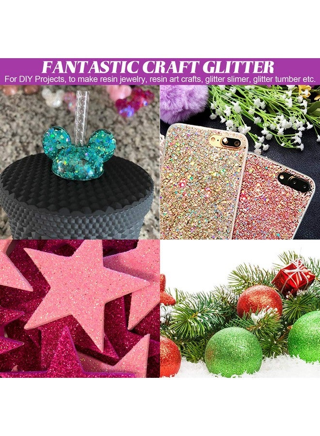HEMOER Holographic Chunky Glitter, 12 Colors Sparkle Sequins, Cosmetic Craft Set for Epoxy Resin, Body, Face, Nail, Slime, Wedding Festival Party Decoration - 0.42oz Each Bottle - Image 5