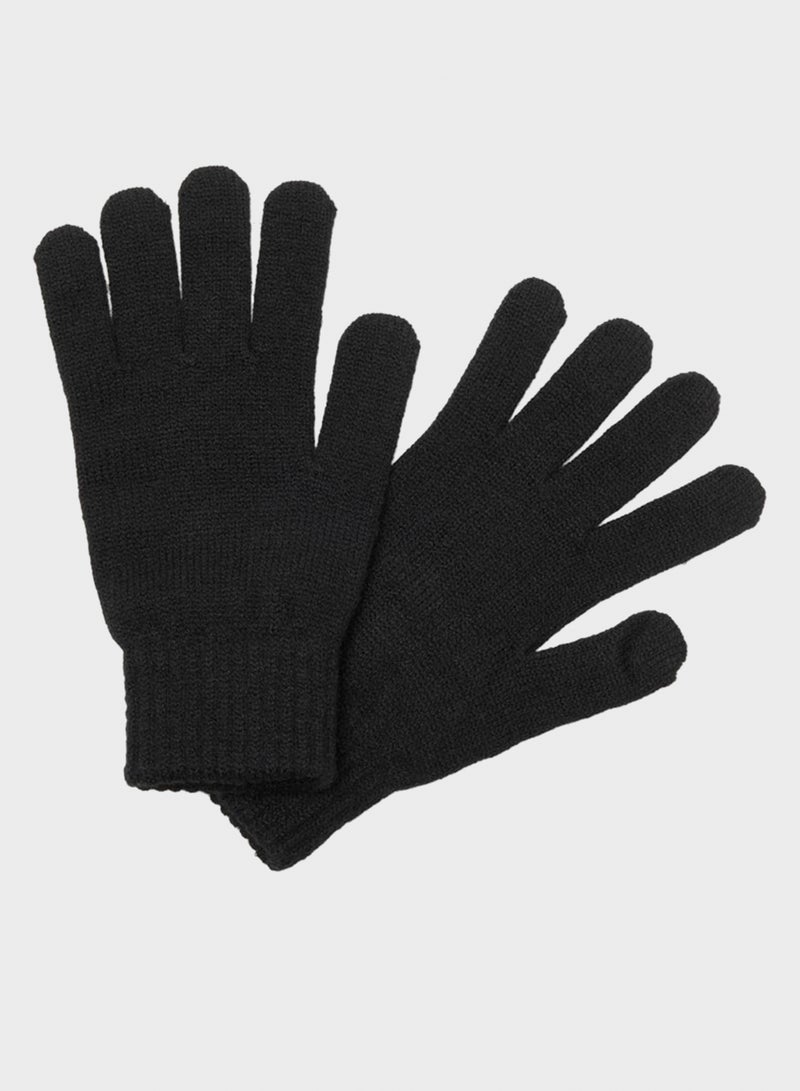 JACK & JONES Logo Print Knitted Gloves  - Image 1