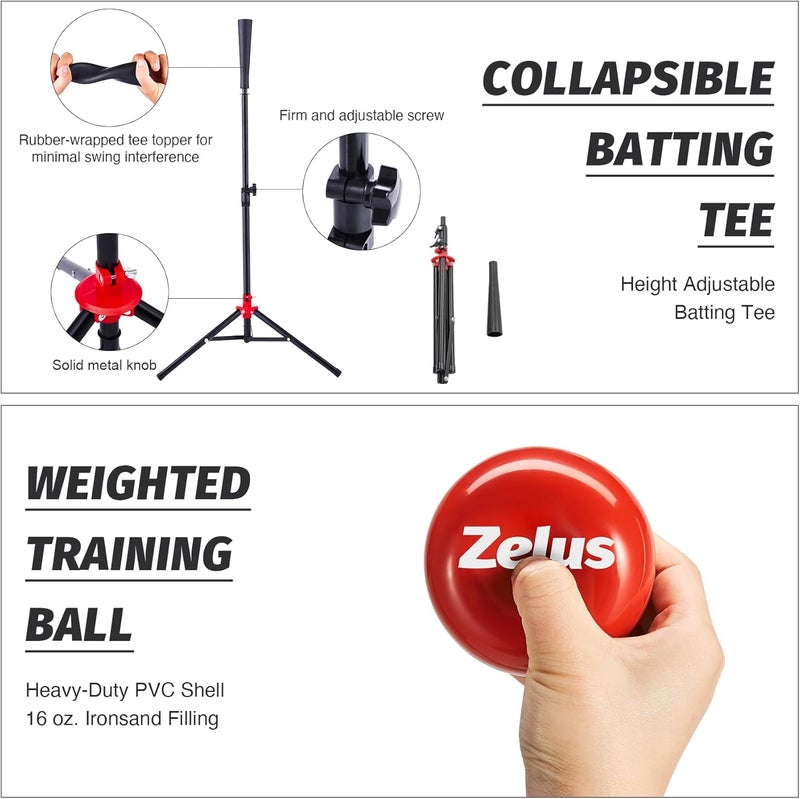 ZELUS 7x7ft Baseball Net, Baseball Softball Practice Net with Tee, Baseballs and Carry Bag for Batting Hitting and Pitching - Image 4