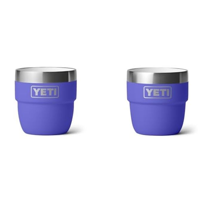 YETI Rambler 4 oz Stackable Cup, Stainless Steel, Vacuum Insulated Espresso/Coffee Cup, 2 Pack, Ultramarine Violet
