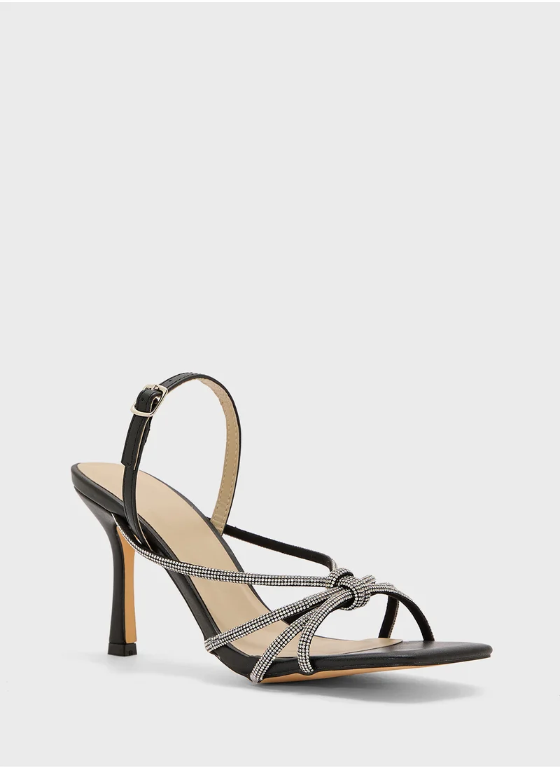 ترافل من نمشي Stiletto Heel Knotted Diamond Sandal