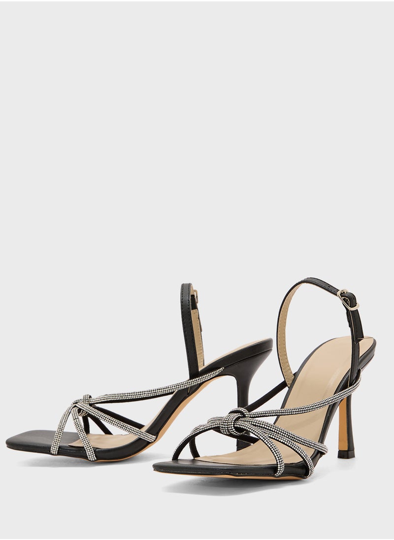 Truffle - Stiletto Heel Knotted Diamond Sandal - Image 1