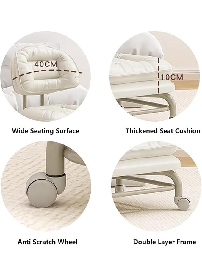 BLURISM BLURISM Modern Low Rolling Office Chair Low Rolling Chair for Kids Desk Low Rolling Office Chair for Short People Adjustable Low Rolling Desk Chair Modern Low Rolling Office Chair Sky Blue  - Image 4