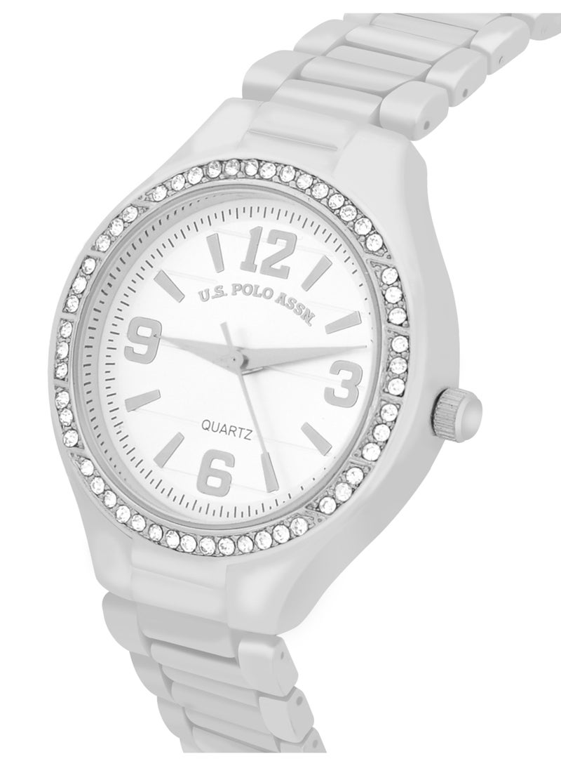U.S. Polo Assn. Women's Quartz Analog silver plated watch and bracelet set  - Image 2