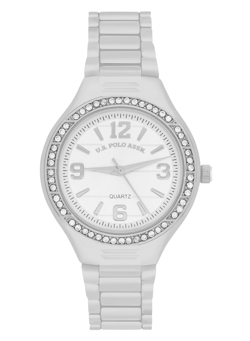 U.S. Polo Assn. Women's Quartz Analog silver plated watch and bracelet set  - Image 3