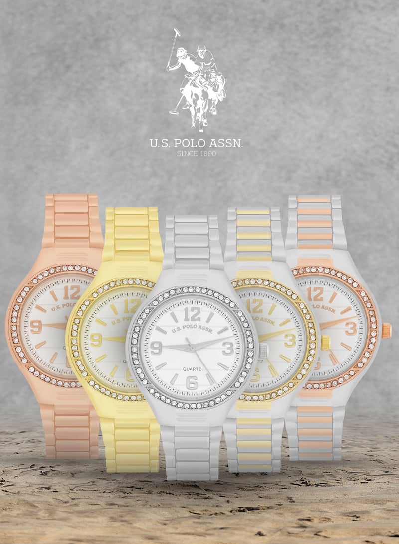 U.S. Polo Assn. Women's Quartz Analog silver plated watch and bracelet set  - Image 5
