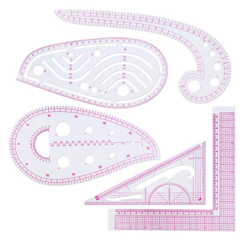 Size Ruler Clothing Ruler Plate-Making Ruler Cutting Ruler Sleeve Cage Ruler Curve Plate-Making Ruler Set Marking Wheel Pvc Ruler Combination - Image 1