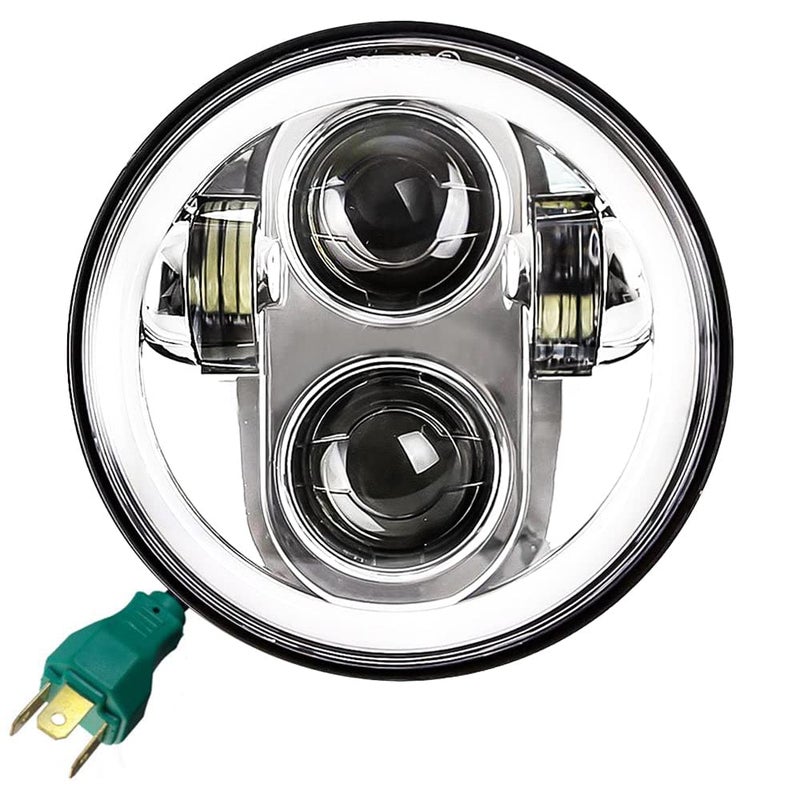 Eagle Lights 8900CH 5 34 LED Headlight with White Halo Ring for Harley Davidson and Indian Motorcycles Generation IIChrome Kit