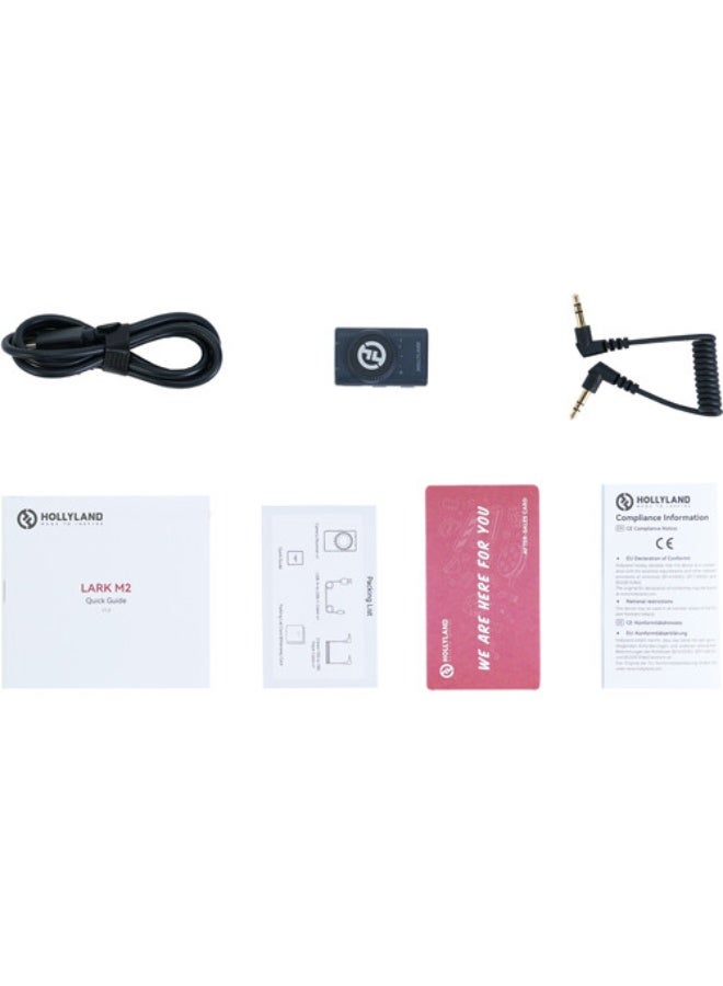 Hollyland LARK M2 Wireless Camera-Mount Receiver for LARK M2 Systems (2.4 GHz, Shine Charcoal) M2-RECIVER BLACK - Image 2