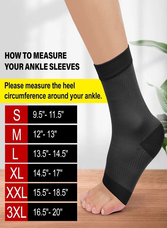 KEKING Ankle Brace Compression Support Sleeve for Women & Men - Medical Grade Plantar Fasciitis Socks for Foot Swelling, Achilles Tendon Support & Arch Pain Relief Black 3XL - Image 2