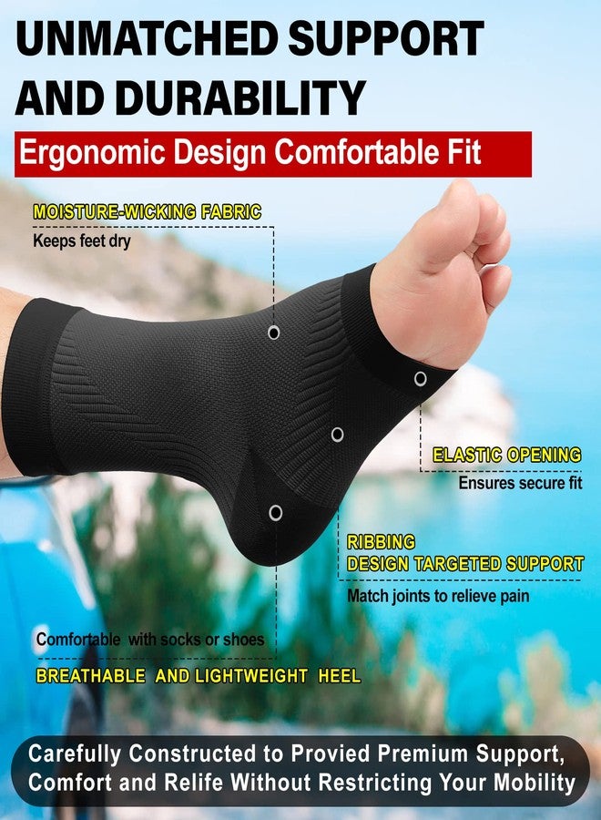KEKING Ankle Brace Compression Support Sleeve for Women & Men - Medical Grade Plantar Fasciitis Socks for Foot Swelling, Achilles Tendon Support & Arch Pain Relief Black 3XL - Image 3