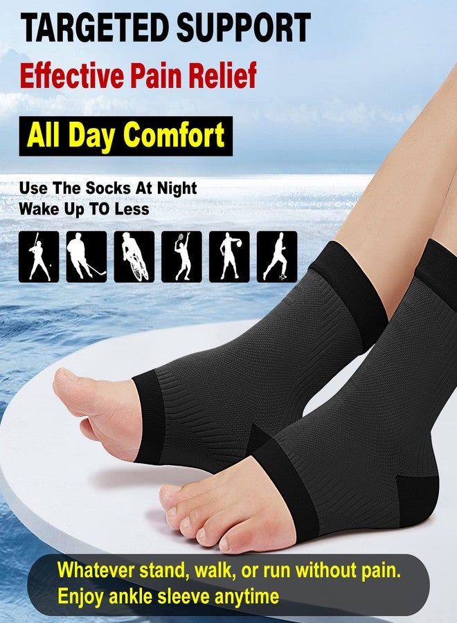 KEKING Ankle Brace Compression Support Sleeve for Women & Men - Medical Grade Plantar Fasciitis Socks for Foot Swelling, Achilles Tendon Support & Arch Pain Relief Black 3XL - Image 5