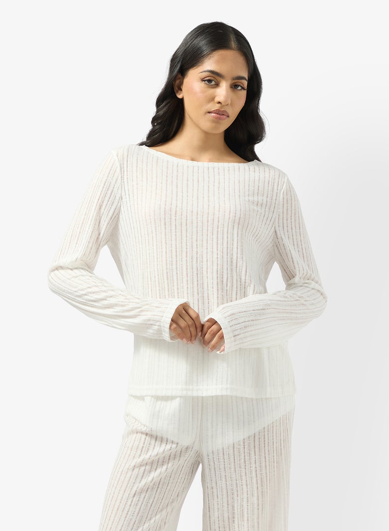 جينجر طقم استرخاء بلوزة وبنطلون بنقشة نقطة - Image 3