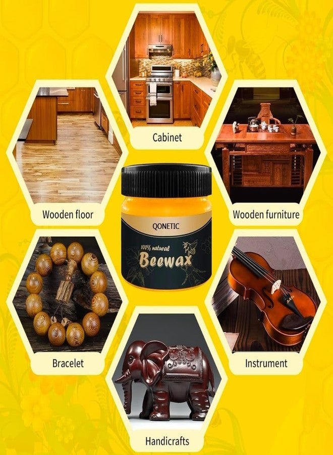 Hemiza Beeswax Furniture Polish 1 pcs - Traditional Wood Polish & Conditioner for Cabinets, Wardrobes & Antiques - Natural Wood Seasoning Wax to Restore Shine & Protect Surfaces - Image 3