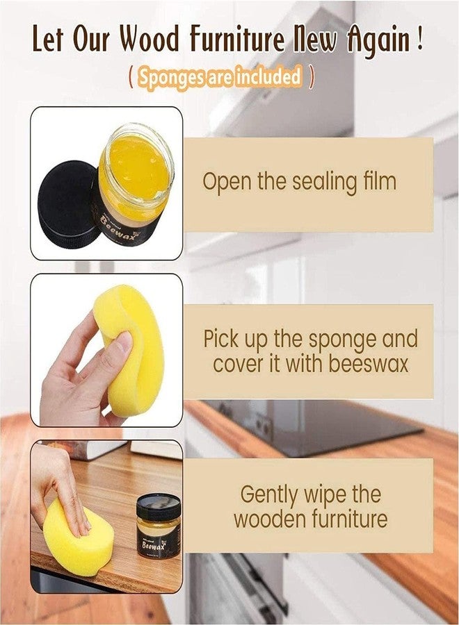 Hemiza Beeswax Furniture Polish 1 pcs - Traditional Wood Polish & Conditioner for Cabinets, Wardrobes & Antiques - Natural Wood Seasoning Wax to Restore Shine & Protect Surfaces - Image 2