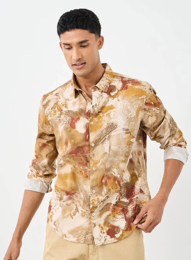 Styli Styli All-Over Print Long Sleeve Regular Fit Shirt