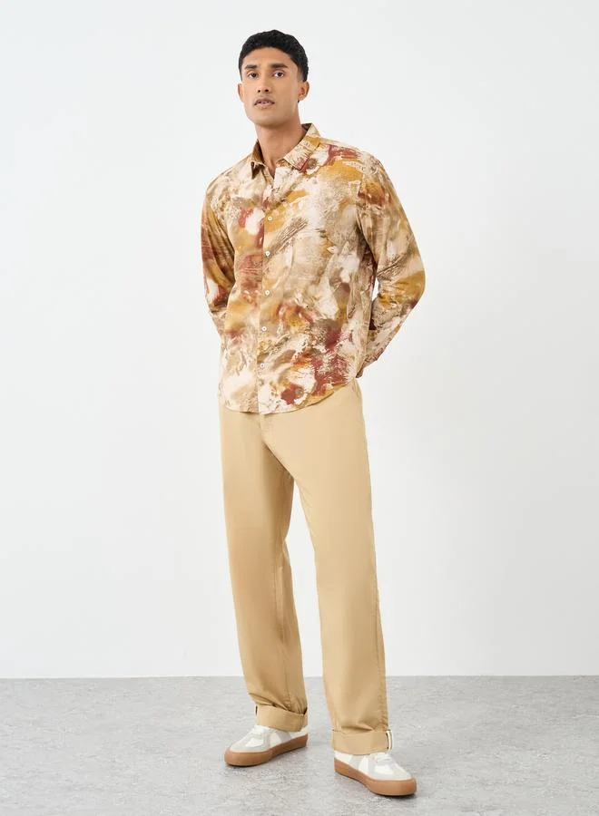 Styli Styli All-Over Print Long Sleeve Regular Fit Shirt