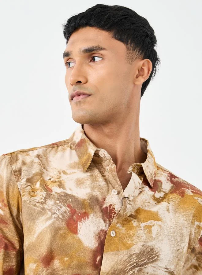 Styli Styli All-Over Print Long Sleeve Regular Fit Shirt