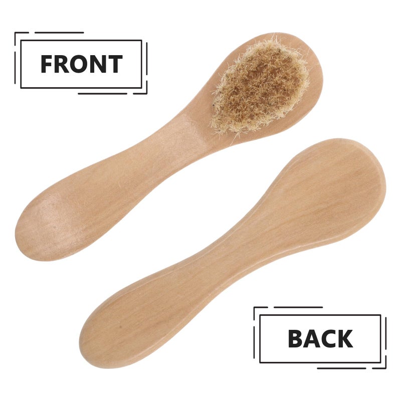 Wooden Handle Soft Bristle Face Cleansing Brush and Back Scrubber Set for Dry Brushing Exfoliation Shower Body Cleaning Men Women Travel Bath - Image 4