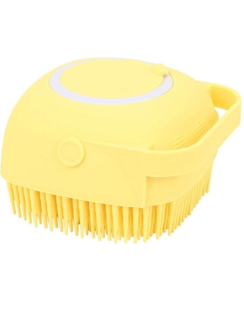 ELTRAZONE Silicone Body Brush Shower Scrubber With Shower Gel Dispenser Function,Soft Silicone Bath Massage Body Brush,Shower Loofah Brush (Pink) - Image 1