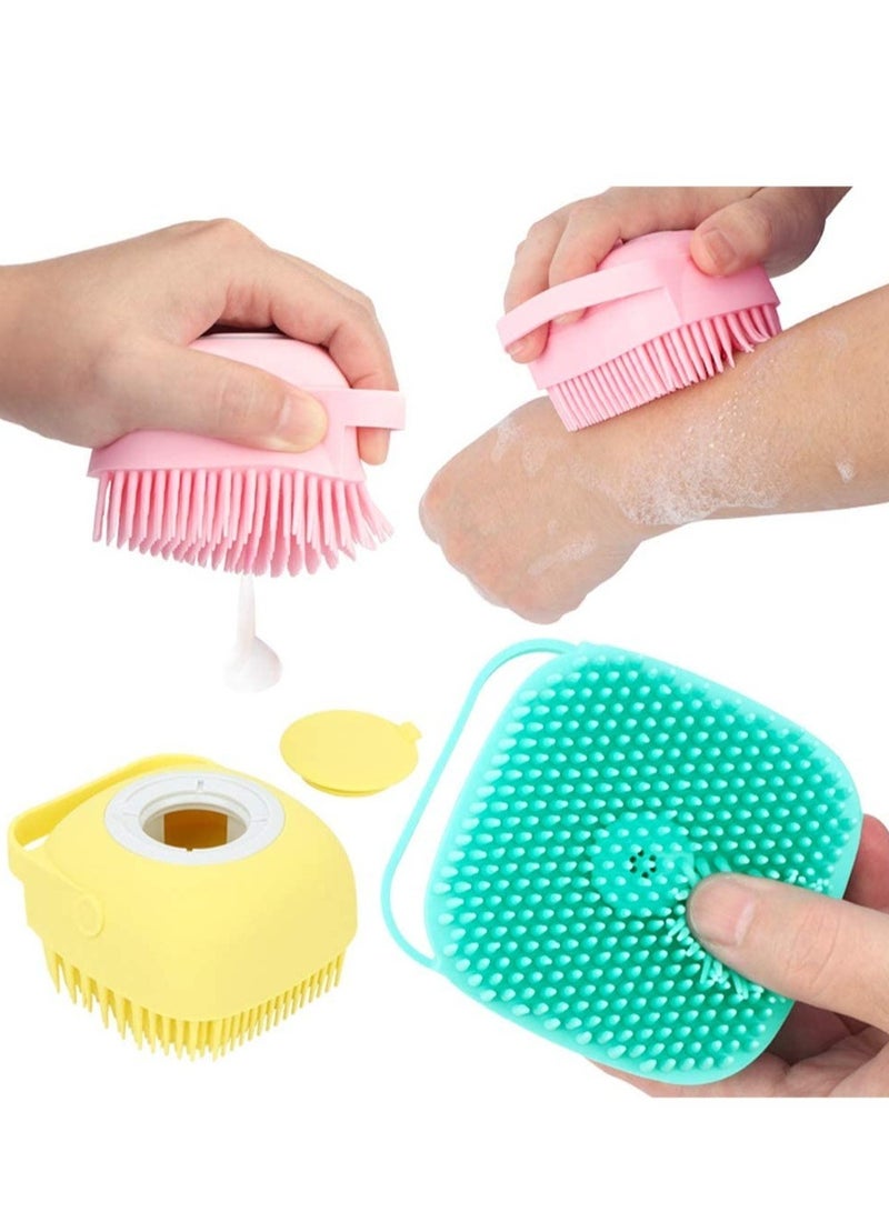 ELTRAZONE Silicone Body Brush Shower Scrubber With Shower Gel Dispenser Function,Soft Silicone Bath Massage Body Brush,Shower Loofah Brush (Pink) - Image 2