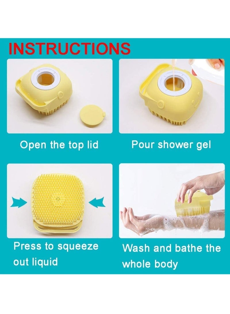 ELTRAZONE Silicone Body Brush Shower Scrubber With Shower Gel Dispenser Function,Soft Silicone Bath Massage Body Brush,Shower Loofah Brush (Pink) - Image 4