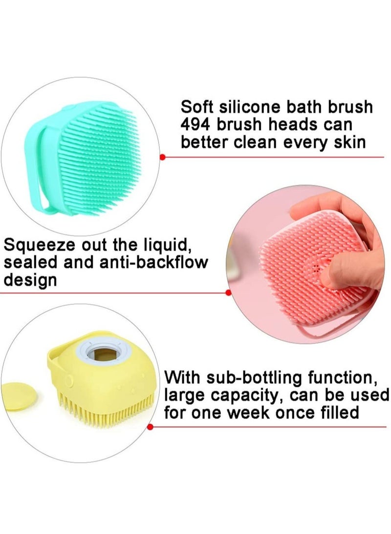 ELTRAZONE Silicone Body Brush Shower Scrubber With Shower Gel Dispenser Function,Soft Silicone Bath Massage Body Brush,Shower Loofah Brush (Pink) - Image 3