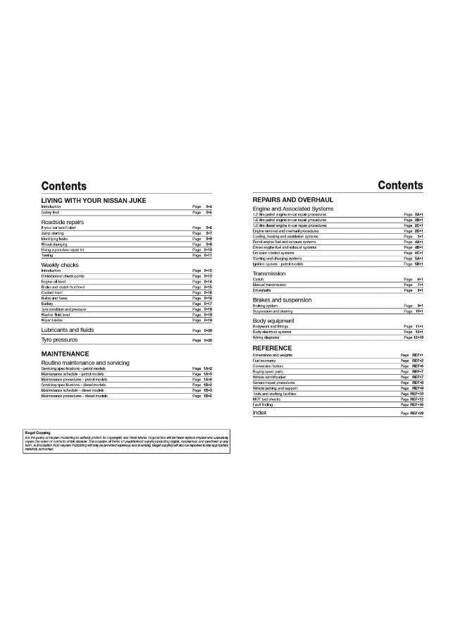 Nissan Juke (10 - 17) Haynes Repair Manual: ('10-'17) 60 to 17 - Image 5