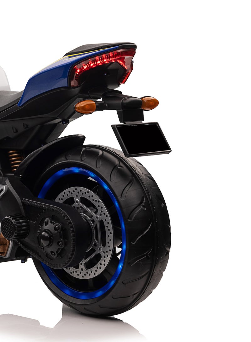 Lovely Baby Kids LB 424L Battery Operated Power Riding Motorcycle with Support & Lighting Wheels - Black - Image 2