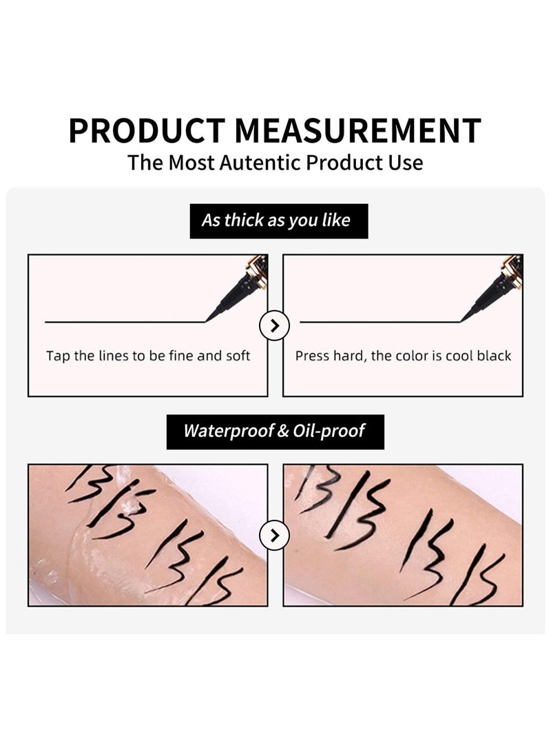 SYOSI 2PCS Eyelash Glue Pen, Lash Glue Pen Upgraded Self-adhesive Eyeliner Pencil, No Glue No Magnetic Liquid Eyeliner Pen, Eye Liner for Eye Makeup and Wear Normal False Eyelashes, Black&Clear - Image 4