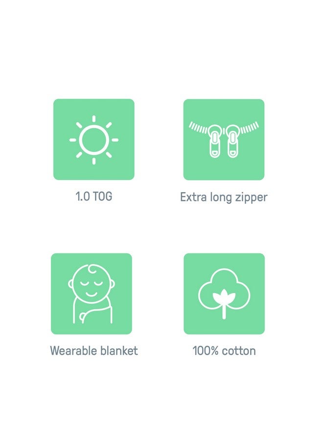 Ingenuity Night Sack Sleeper, Baby Sleep Sack, Size 3-18 Months, 14-24 Pounds, 1.0 TOG, Extra-Long Zipper, 100% Cotton - Flock Together - Image 3