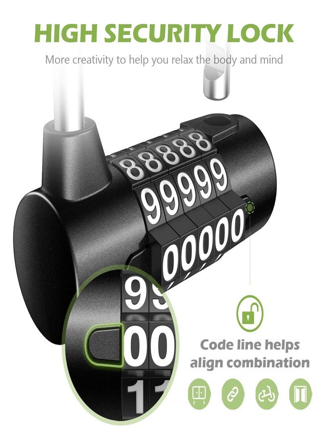 KeeKit 5 Digit Combination Lock, Re-settable Combination Padlock, Outdoor Combo Lock, Alloy Security Combination Locks for Gyms, Gates, Toolbox, Luggage, Cabinet, Bicycle, School, Home, Office, Travel - Image 2