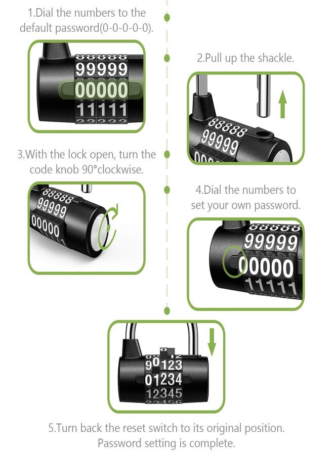 KeeKit 5 Digit Combination Lock, Re-settable Combination Padlock, Outdoor Combo Lock, Alloy Security Combination Locks for Gyms, Gates, Toolbox, Luggage, Cabinet, Bicycle, School, Home, Office, Travel - Image 4
