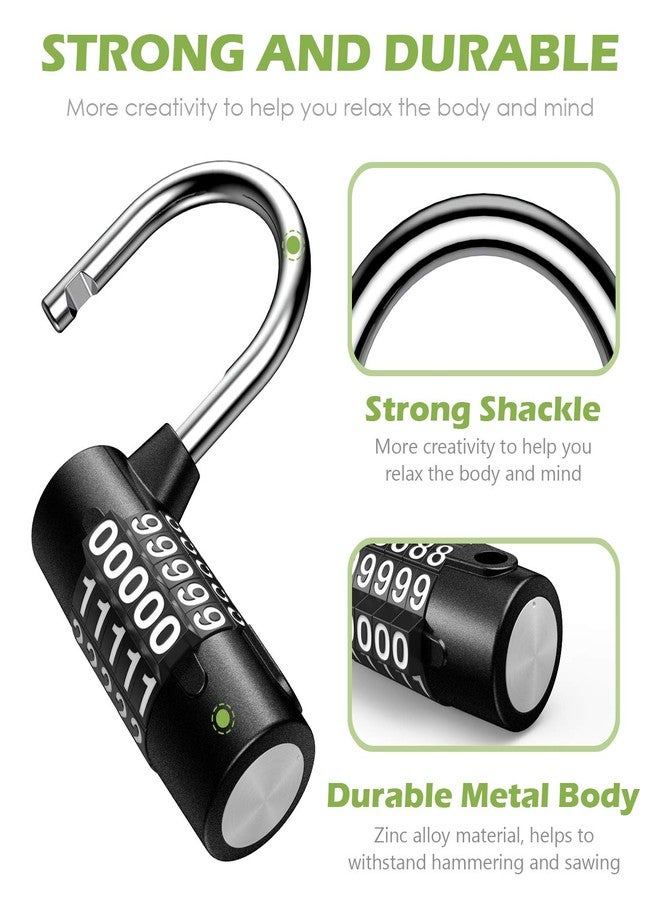 KeeKit 5 Digit Combination Lock, Re-settable Combination Padlock, Outdoor Combo Lock, Alloy Security Combination Locks for Gyms, Gates, Toolbox, Luggage, Cabinet, Bicycle, School, Home, Office, Travel - Image 3