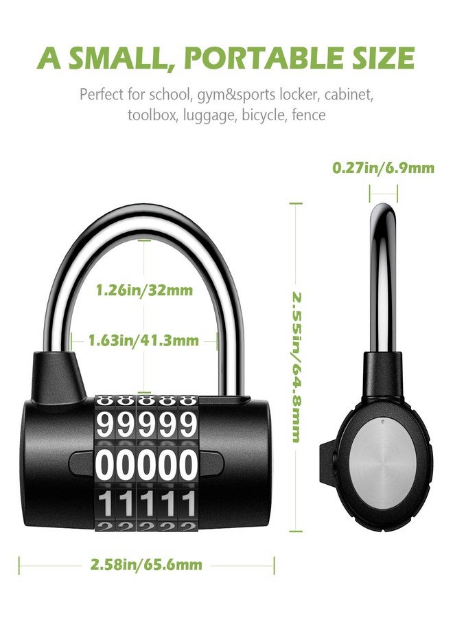 KeeKit 5 Digit Combination Lock, Re-settable Combination Padlock, Outdoor Combo Lock, Alloy Security Combination Locks for Gyms, Gates, Toolbox, Luggage, Cabinet, Bicycle, School, Home, Office, Travel - Image 5