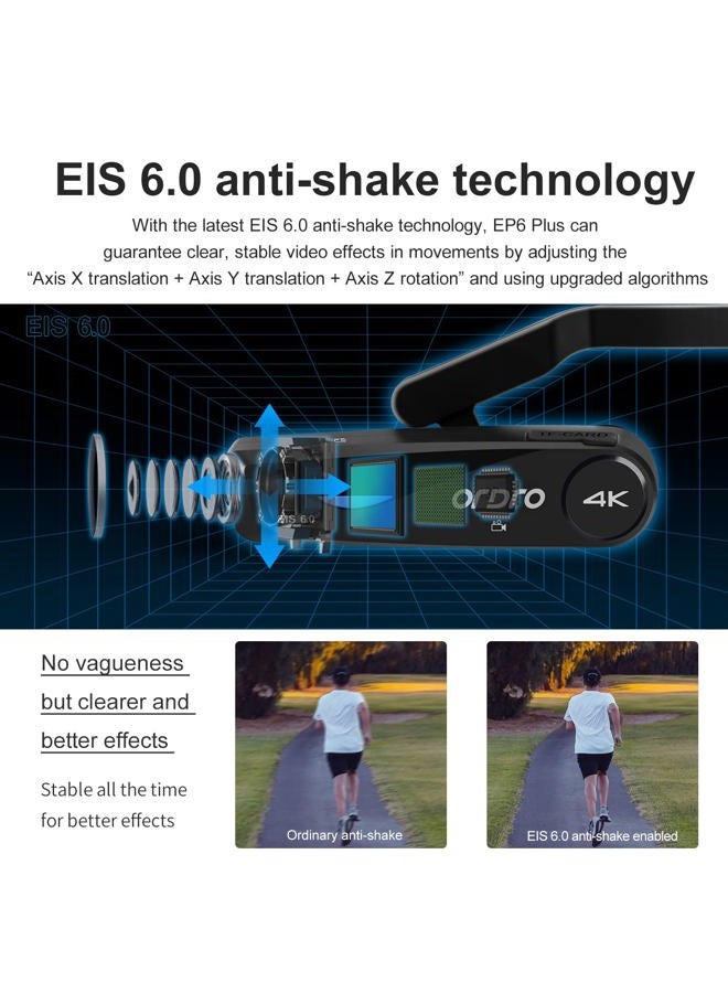 ORDRO EP6 Plus 4K Portable Vlog Camcorder, Video Camera Vlog UHD 1080P 60FPS Mounted Handsfree Camera with EIS 6.0 Anti-Shake, Micro 32G Memory Card, Smart Remote Control - Image 4