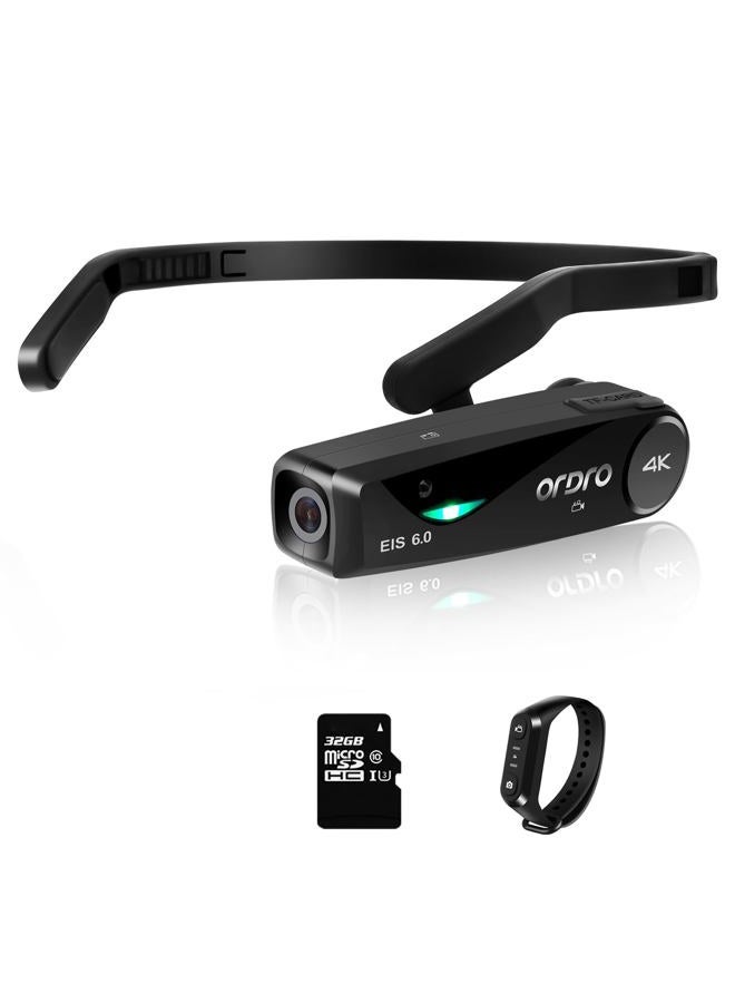 ORDRO EP6 Plus 4K Portable Vlog Camcorder, Video Camera Vlog UHD 1080P 60FPS Mounted Handsfree Camera with EIS 6.0 Anti-Shake, Micro 32G Memory Card, Smart Remote Control - Image 1