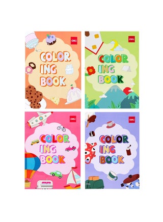 4-Piece Colouring Book For Kids Assorted Designs