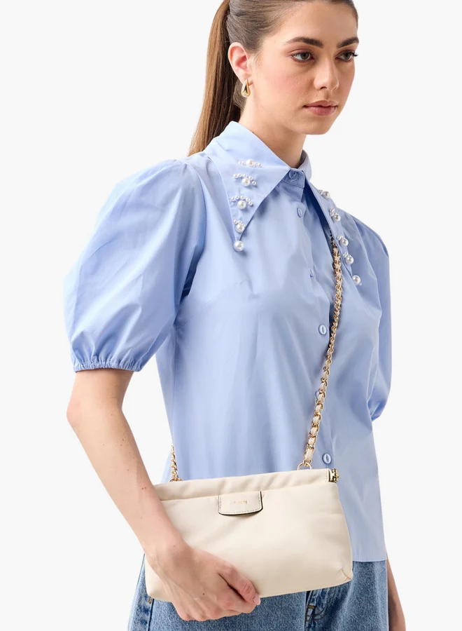 Celeste Solid Crossbody Bag with Chain Strap