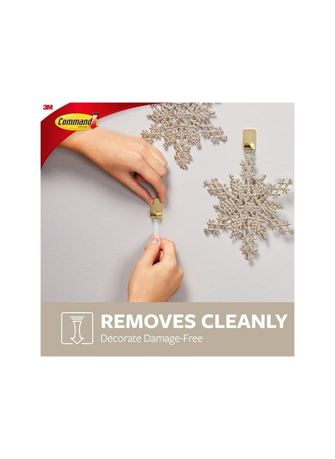 Command Command Stainless Steel Metal Small Hook Gold color, 4 hooks + 5 strips/pack | holds 225 gr. each hook | Organize | Decoration | No Tools | Holds Strongly | Damage-Free Hanging  - Image 5