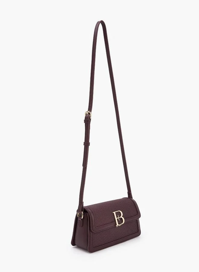 Flora Bella By Shoexpress Flora Bella Textured Crossbody Bag with Adjustable Shoulder Strap