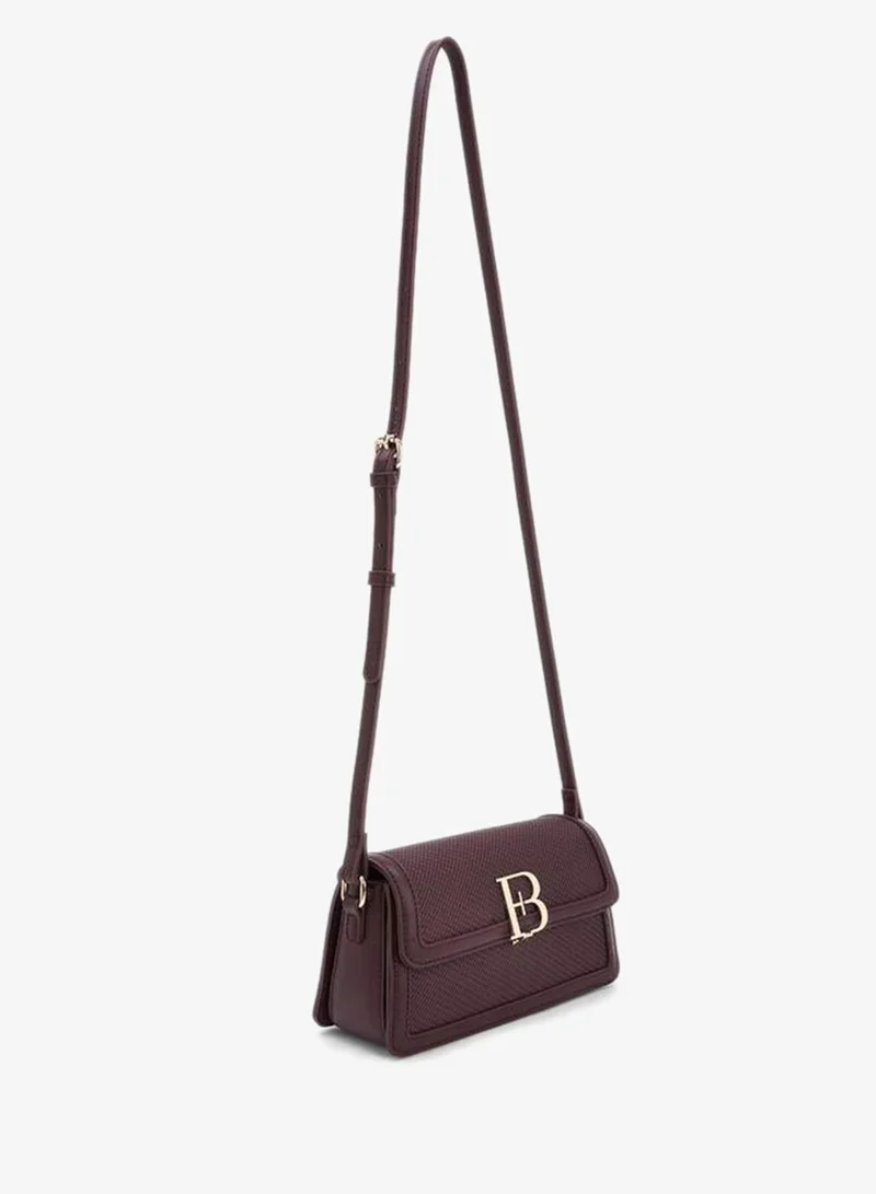 Flora Bella By Shoexpress Flora Bella Textured Crossbody Bag with Adjustable Shoulder Strap