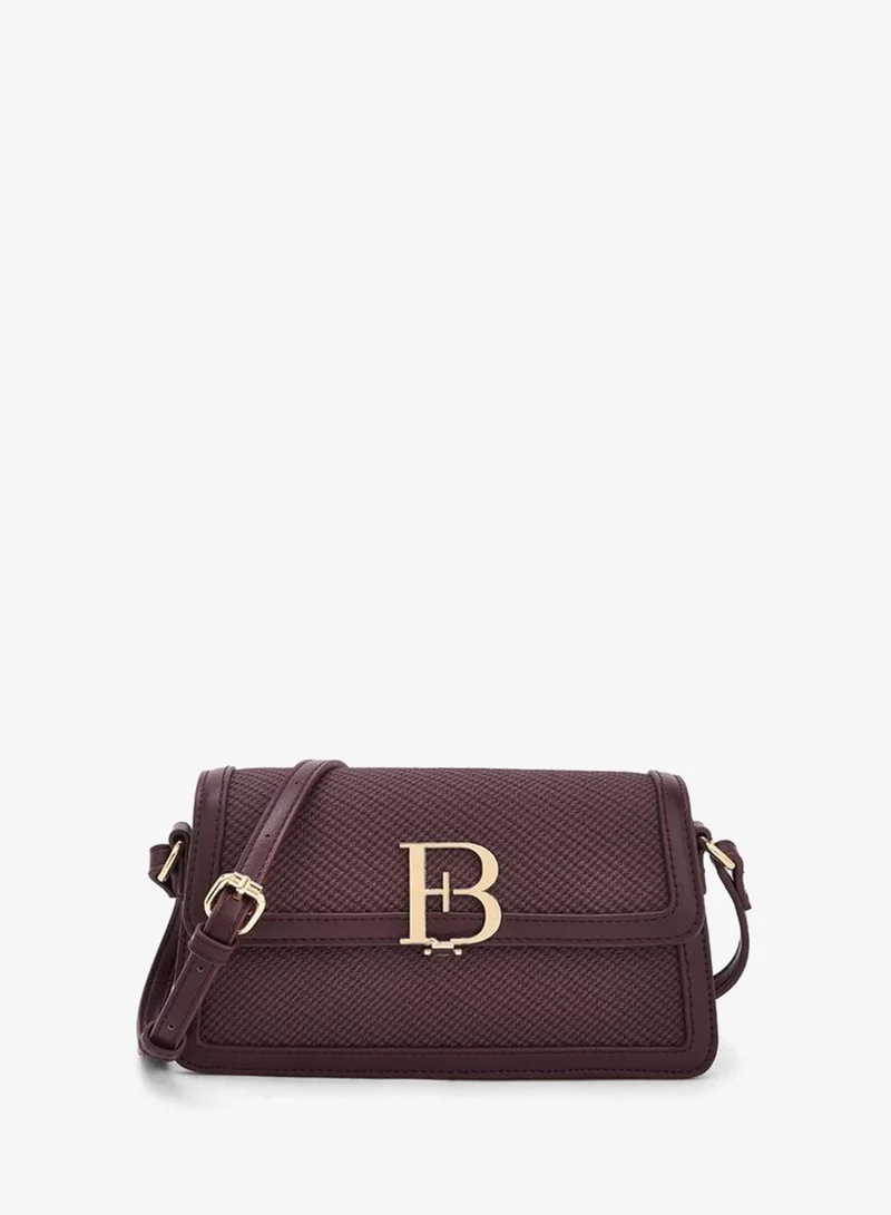 Flora Bella By Shoexpress Flora Bella Textured Crossbody Bag with Adjustable Shoulder Strap