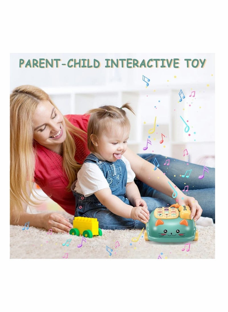 SYOSI Baby Phone Toys, Baby Music Toys, Baby Musical Toys Car Toy, Toddler Toys Boys Girls Toy, Kids Pretend Phone, Kids Educational Development Toy, Cute Cat Face Toys with Light, Gift for Children - Image 4