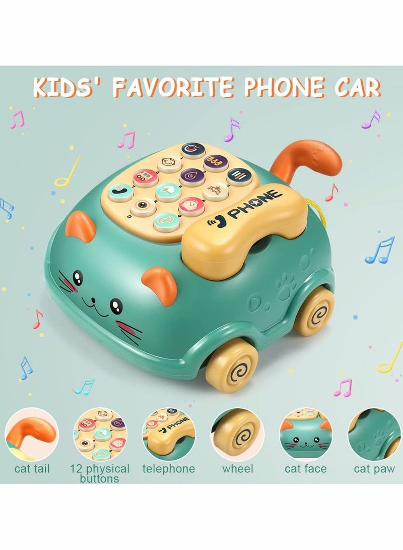 SYOSI Baby Phone Toys, Baby Music Toys, Baby Musical Toys Car Toy, Toddler Toys Boys Girls Toy, Kids Pretend Phone, Kids Educational Development Toy, Cute Cat Face Toys with Light, Gift for Children - Image 3