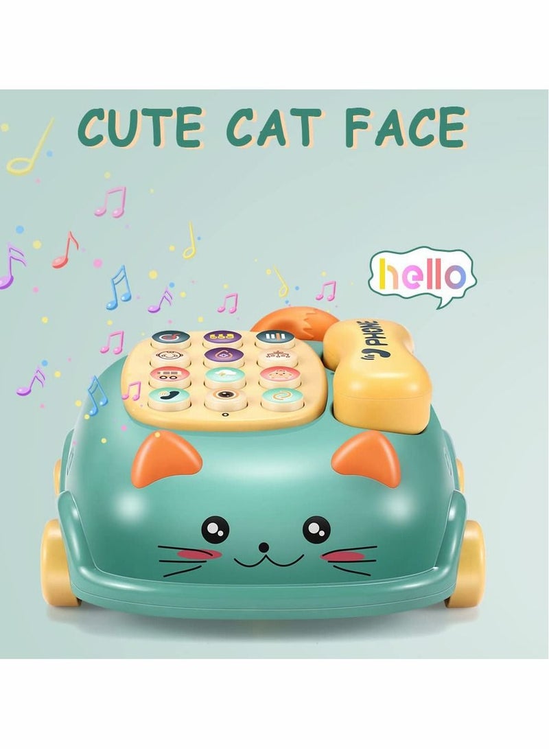 SYOSI Baby Phone Toys, Baby Music Toys, Baby Musical Toys Car Toy, Toddler Toys Boys Girls Toy, Kids Pretend Phone, Kids Educational Development Toy, Cute Cat Face Toys with Light, Gift for Children - Image 5
