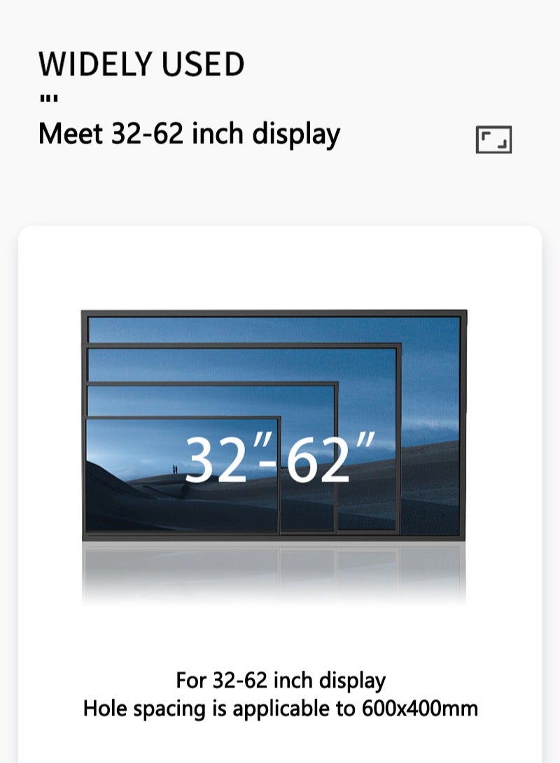إف إتش حامل تلفزيون أرضي من الخشب الحبوب مع أقواس تخزين لتلفزيون بشاشة OLED / LED / LCD مقاس 32-62 بوصة بني - Image 2