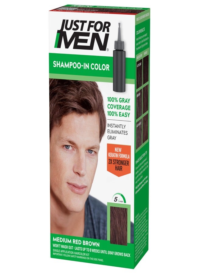 JUST FOR MEN Shampoo-In Color, Hair Color, Medium Red Brown H-37 (1 Pack) - Image 1