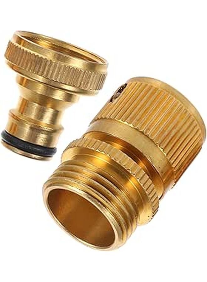 Brass Quick Connect Hose Fittings Set Leakproof Seal For Garden Water Conservation - Image 1